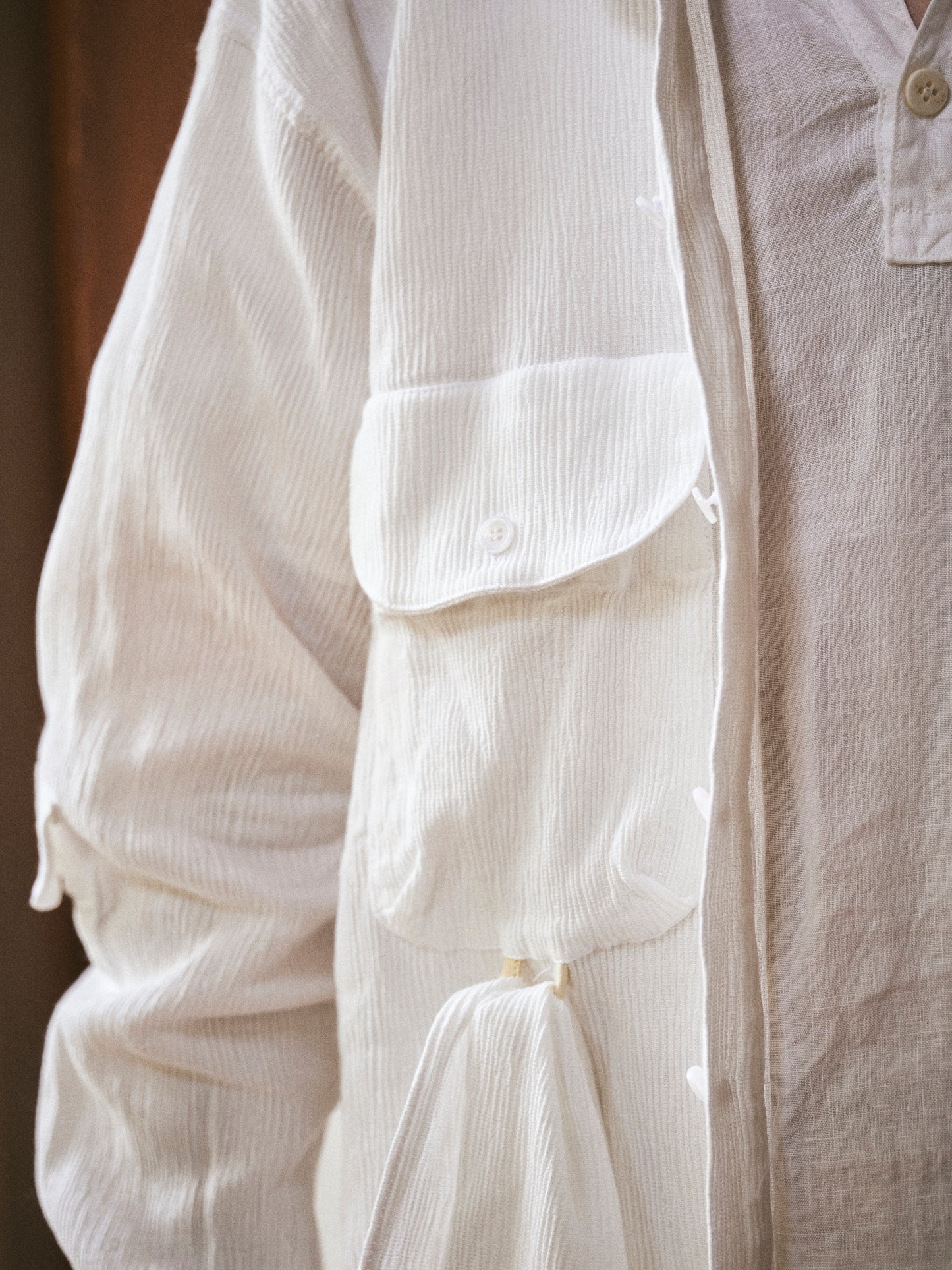 "eatable of many orders" / Celebration Scarf Shirts / off white