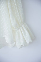 natsumi osawa/dot scalloped blouse #white
