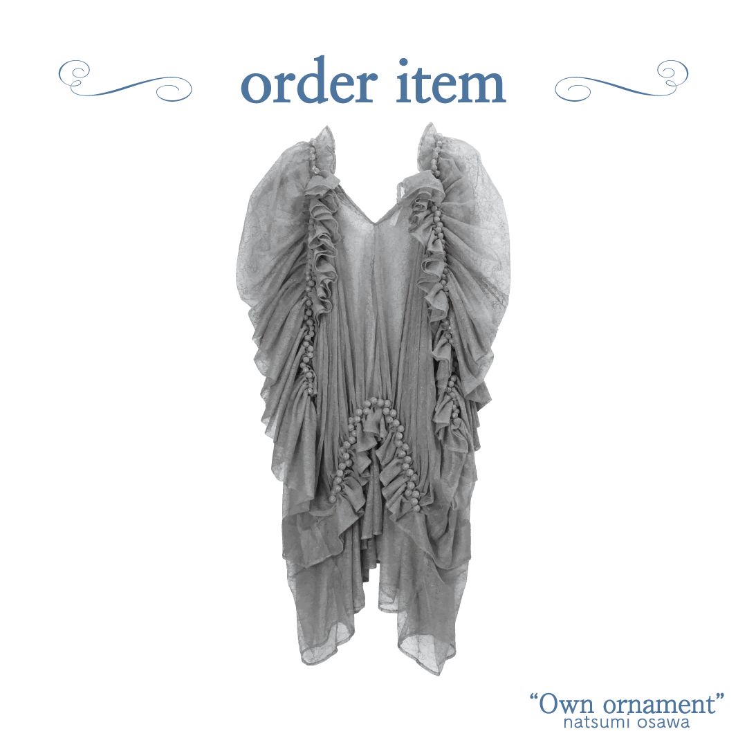 【custom order】natsumi osawa/papillon sleeve dress ※受注商品となります/9月2日(火)22:00締切となります