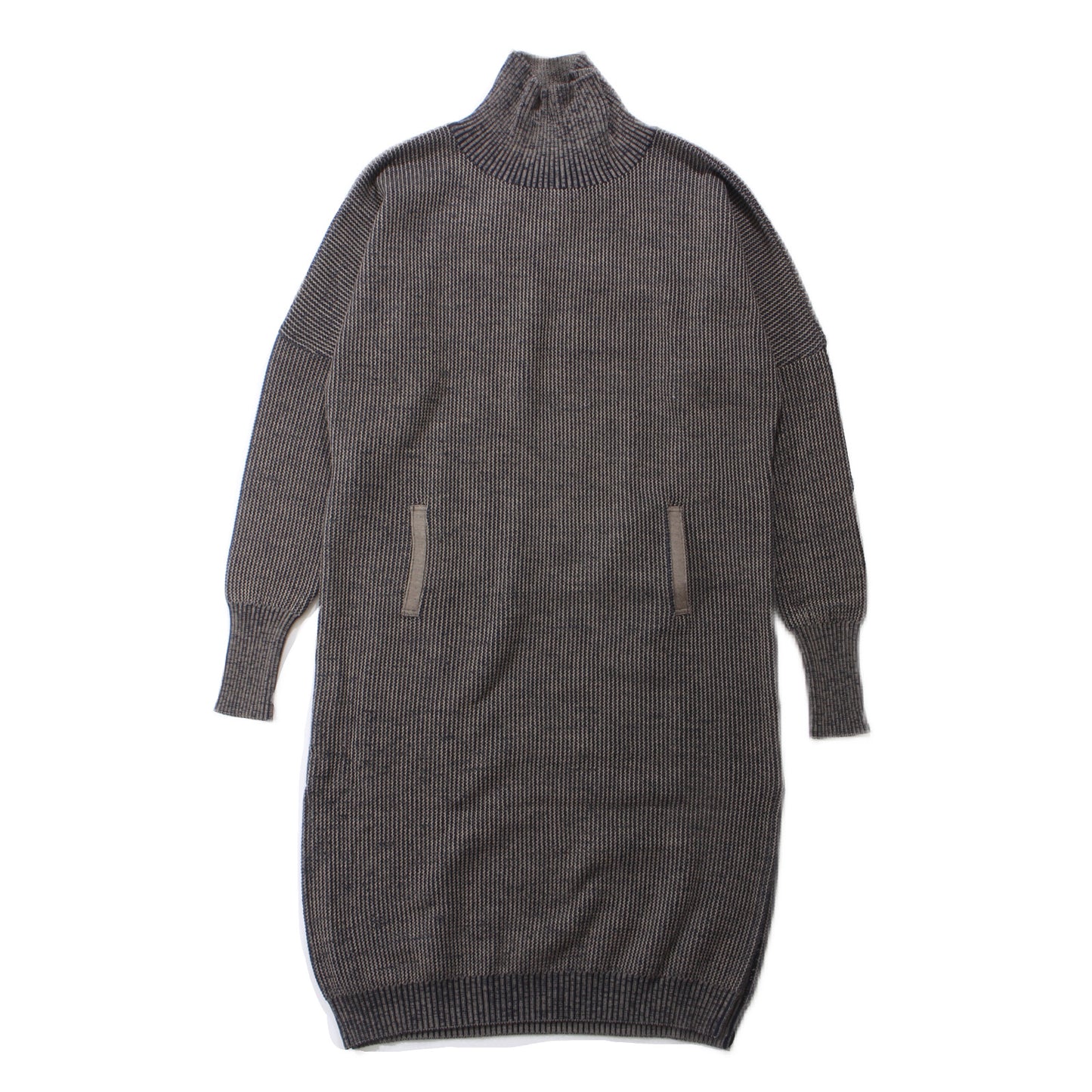 Plating Knit Cocoon Dress/beige