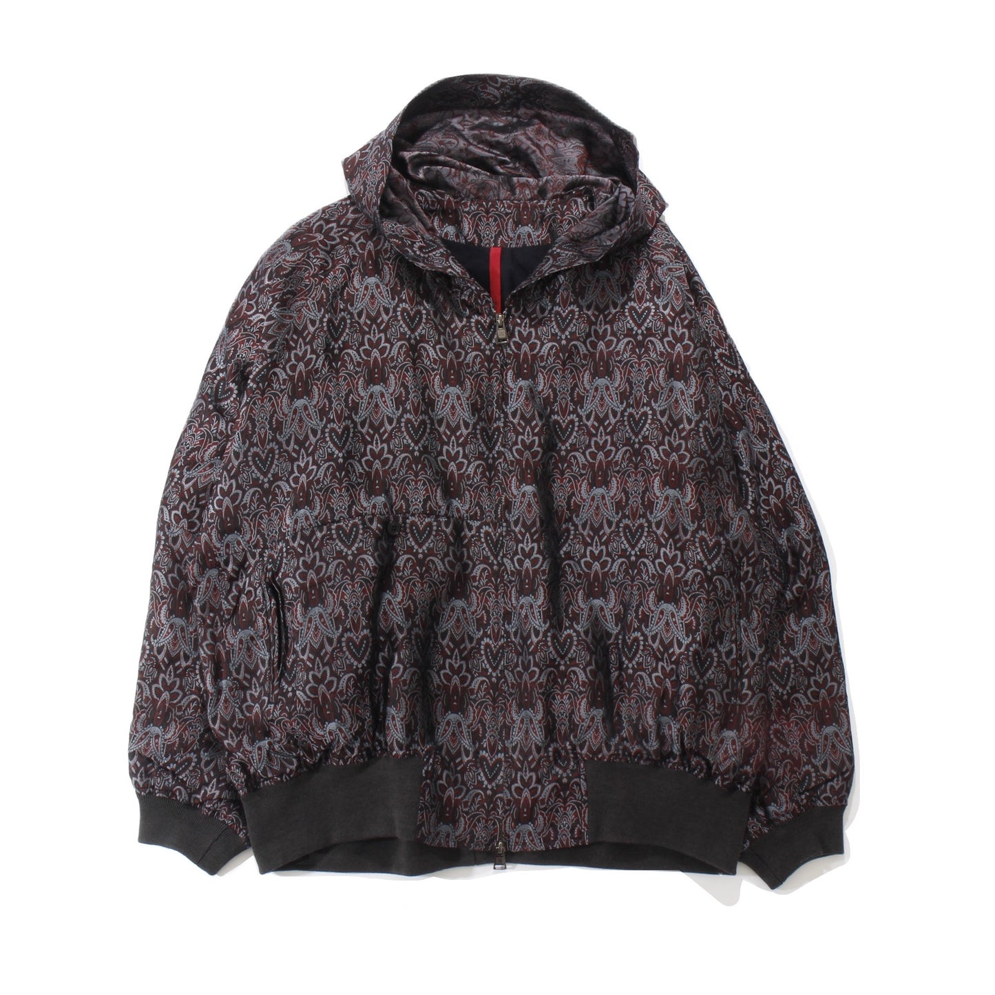Persian Hand-Jaquard Hoodie Blouson /saxblue