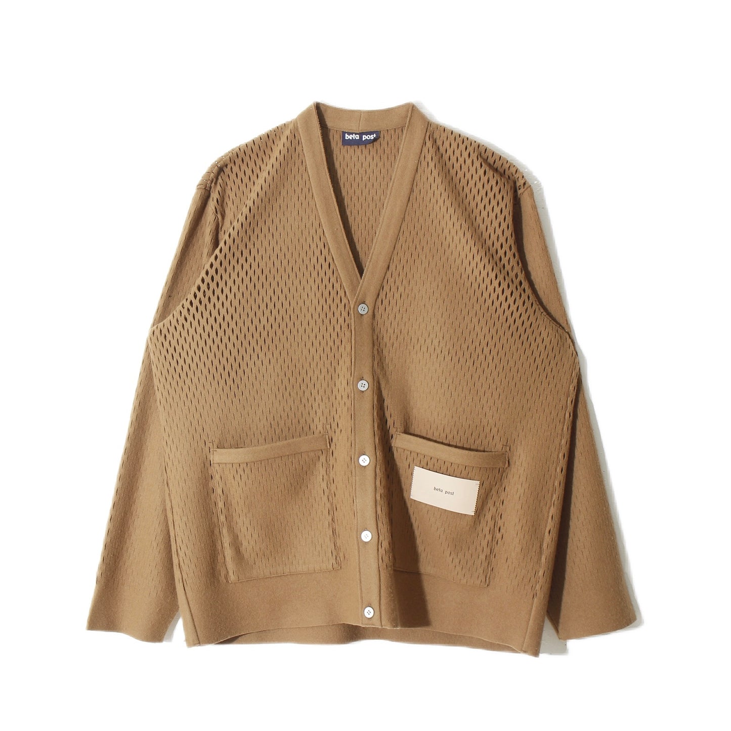 slited melton cardigan / camel