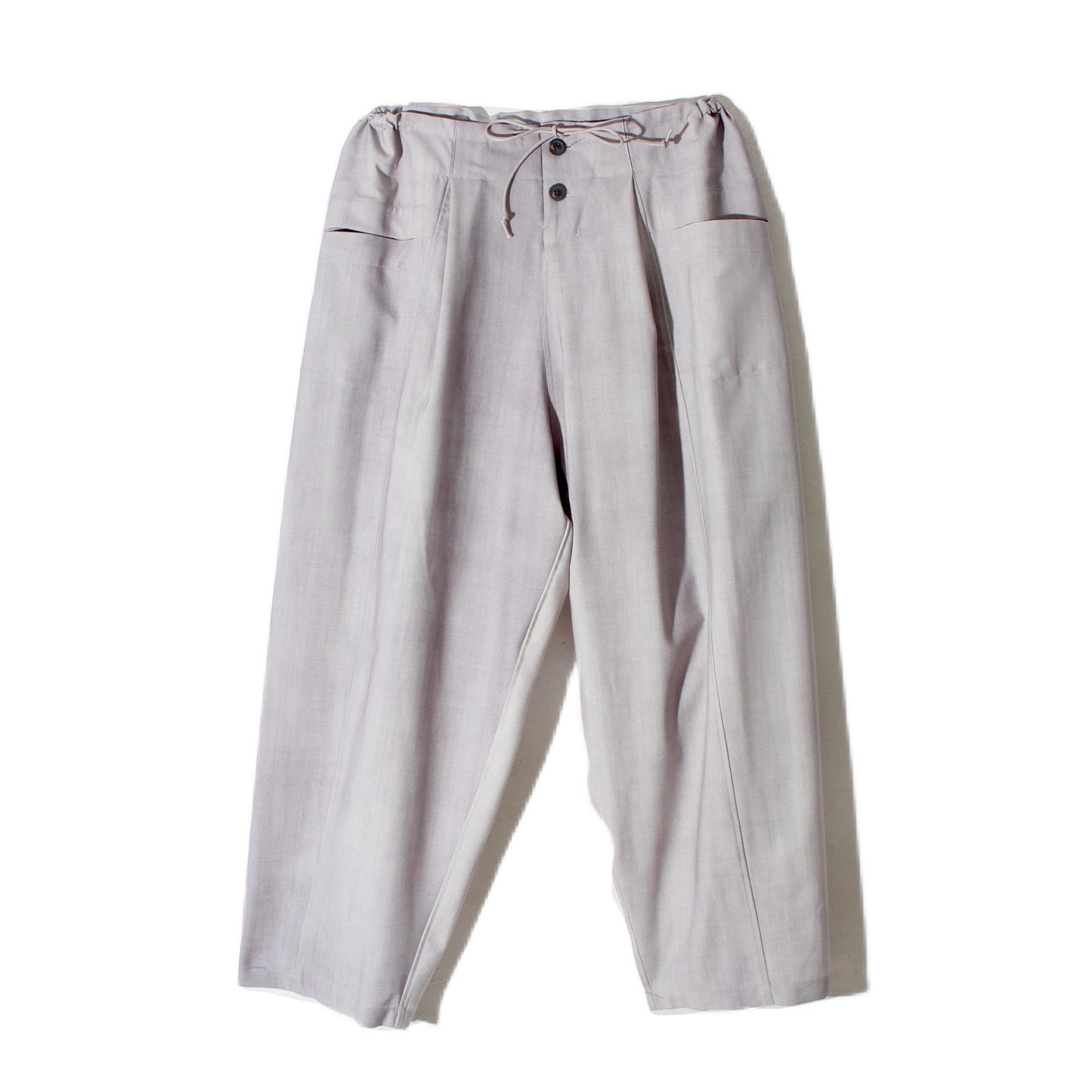 Uneven Dyed Switching Wide Pants / gray-white