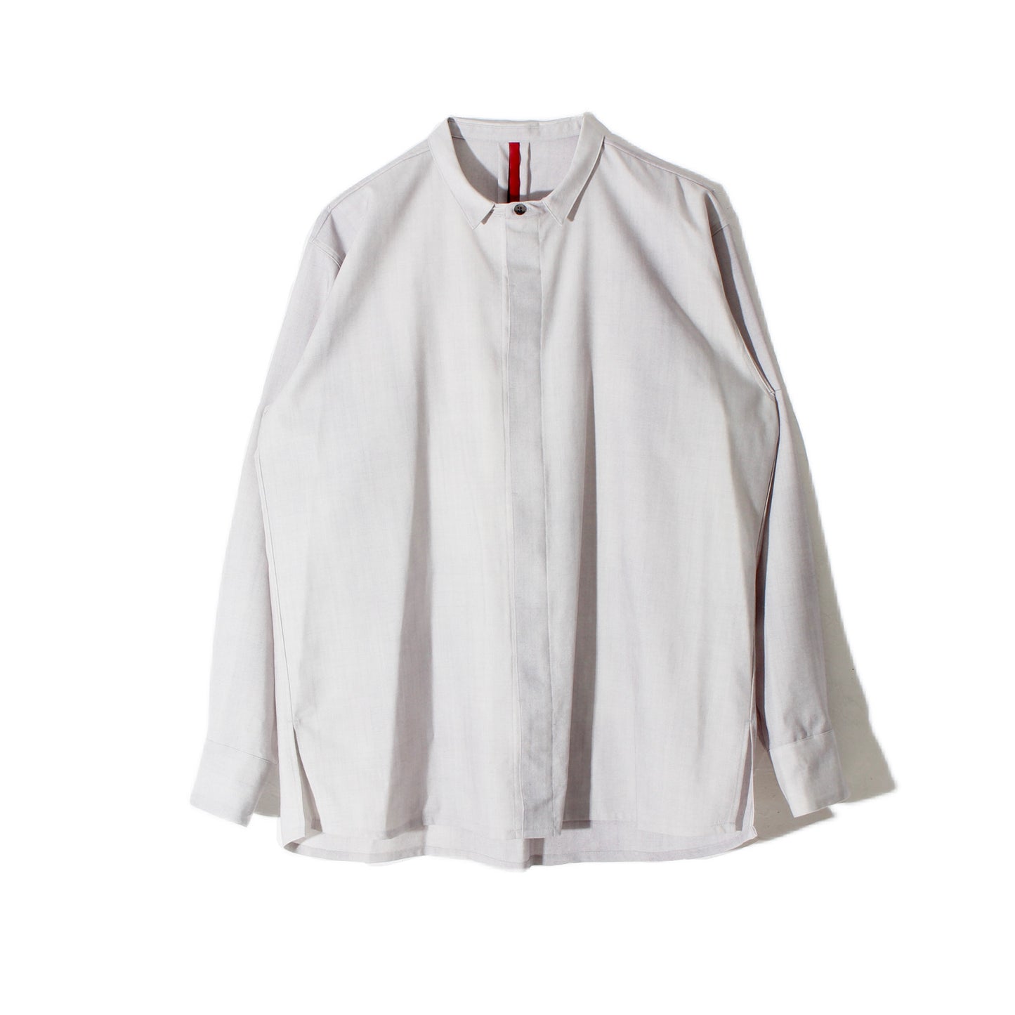 Uneven Dyed Flyfront Shirt / gray-white