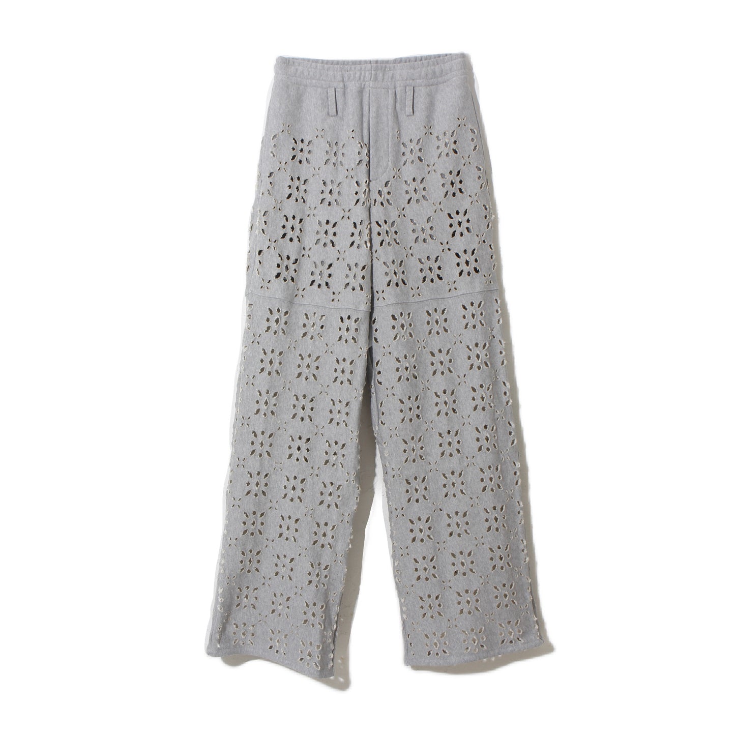 FLOWER HOLE SWEAT PANTS / gray