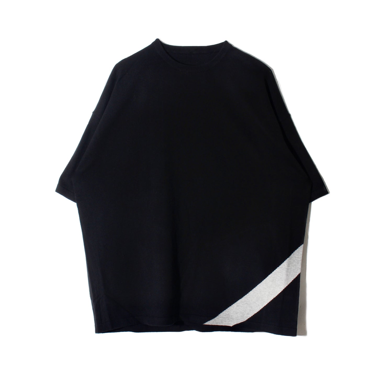 STROKE KNIT TEE MESH S/ black