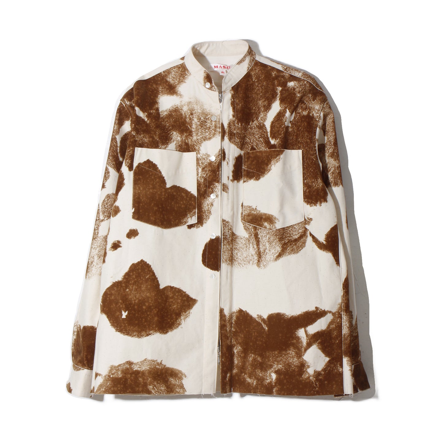 FLOCKY COW ZIP-UP SHIRT / brown