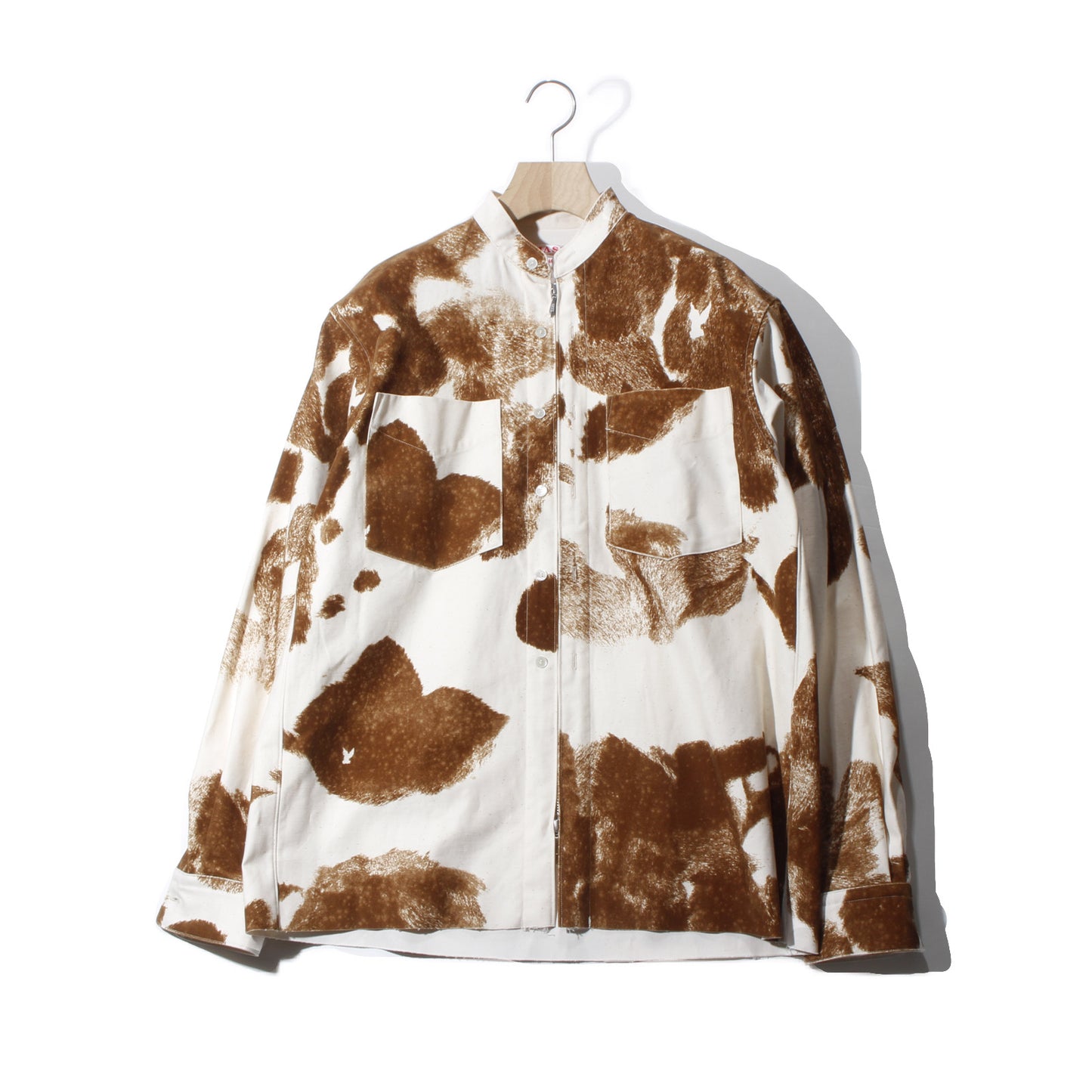FLOCKY COW ZIP-UP SHIRT / brown