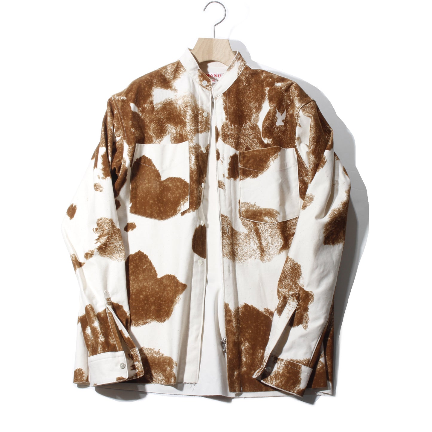 FLOCKY COW ZIP-UP SHIRT / brown