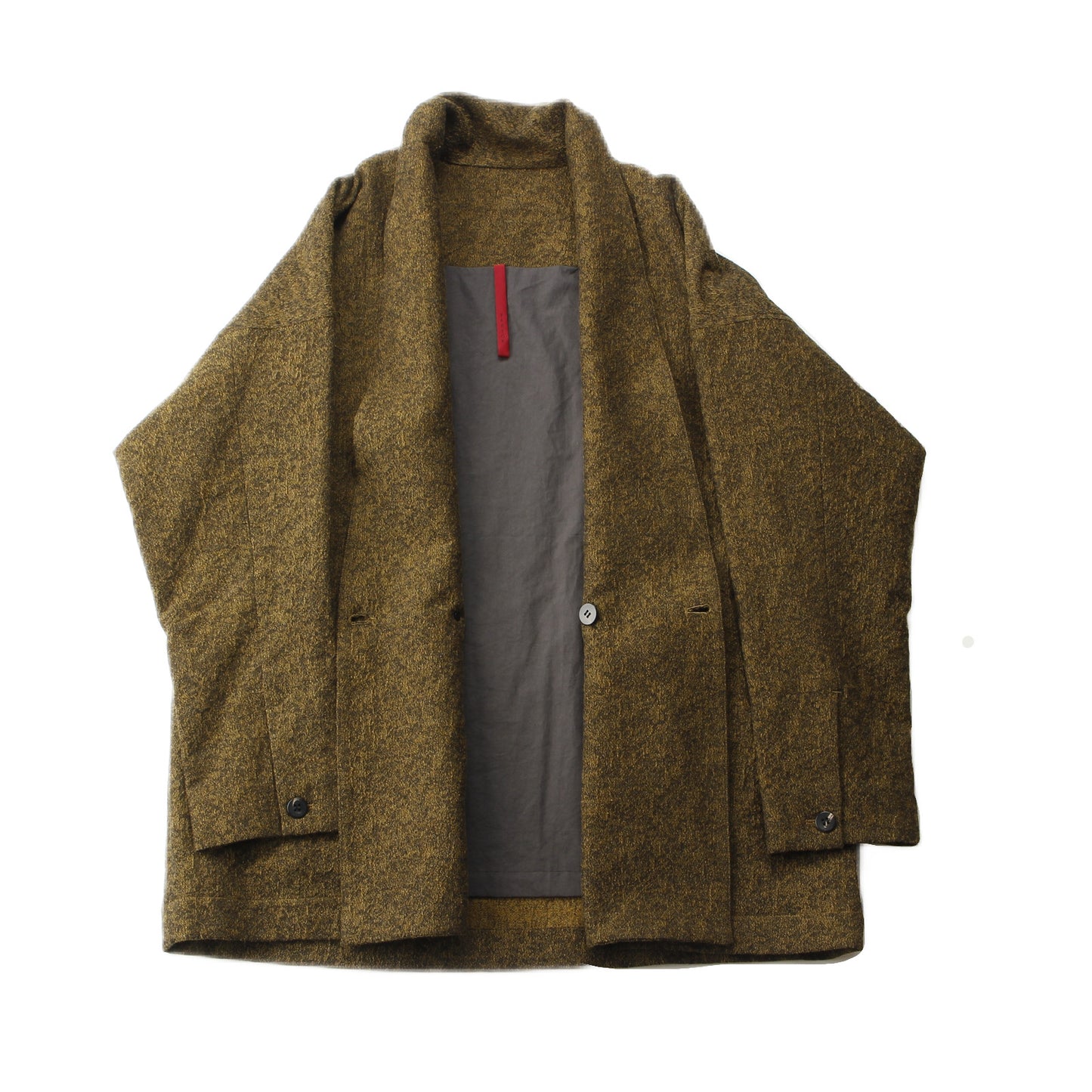 Moss Jacquard Cottonwool Jacket / MUSTARD