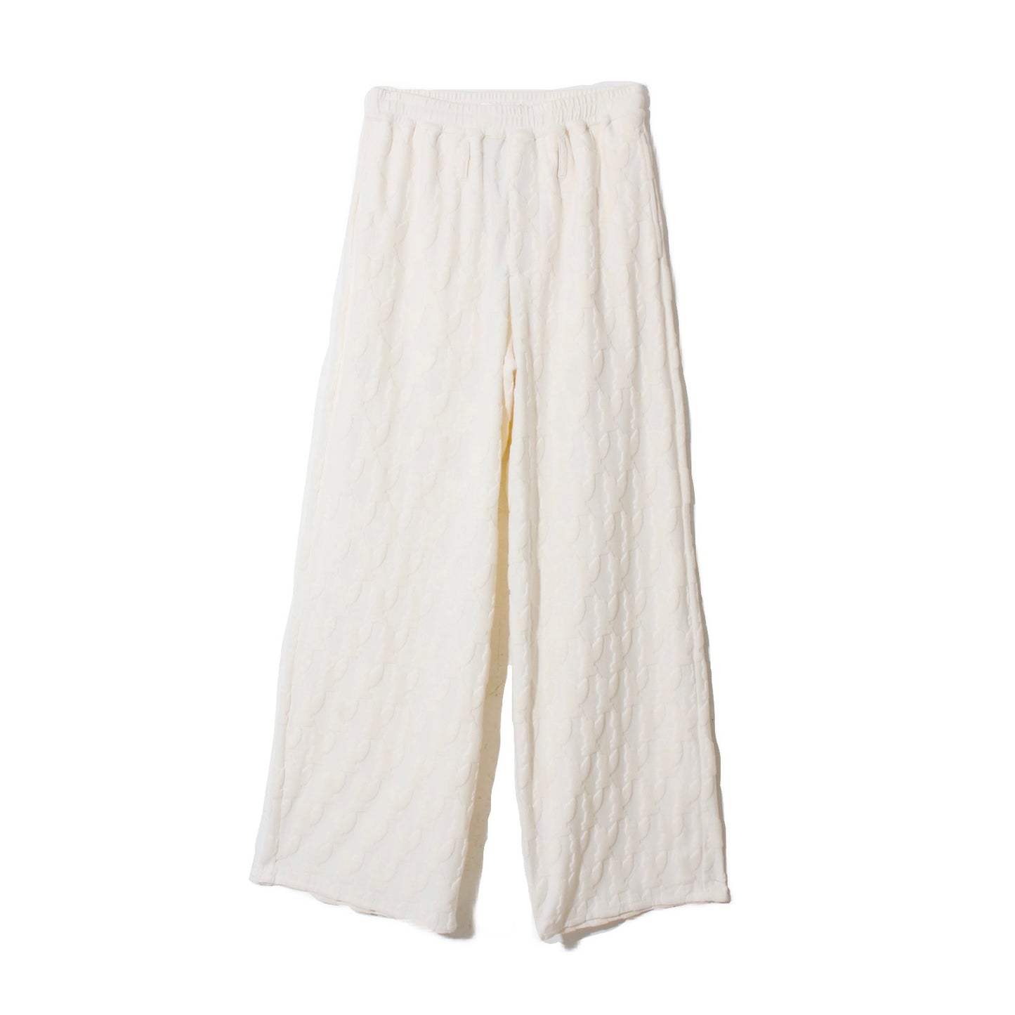 ANGEL PILE JACQUARD SWEAT PANTS / cream