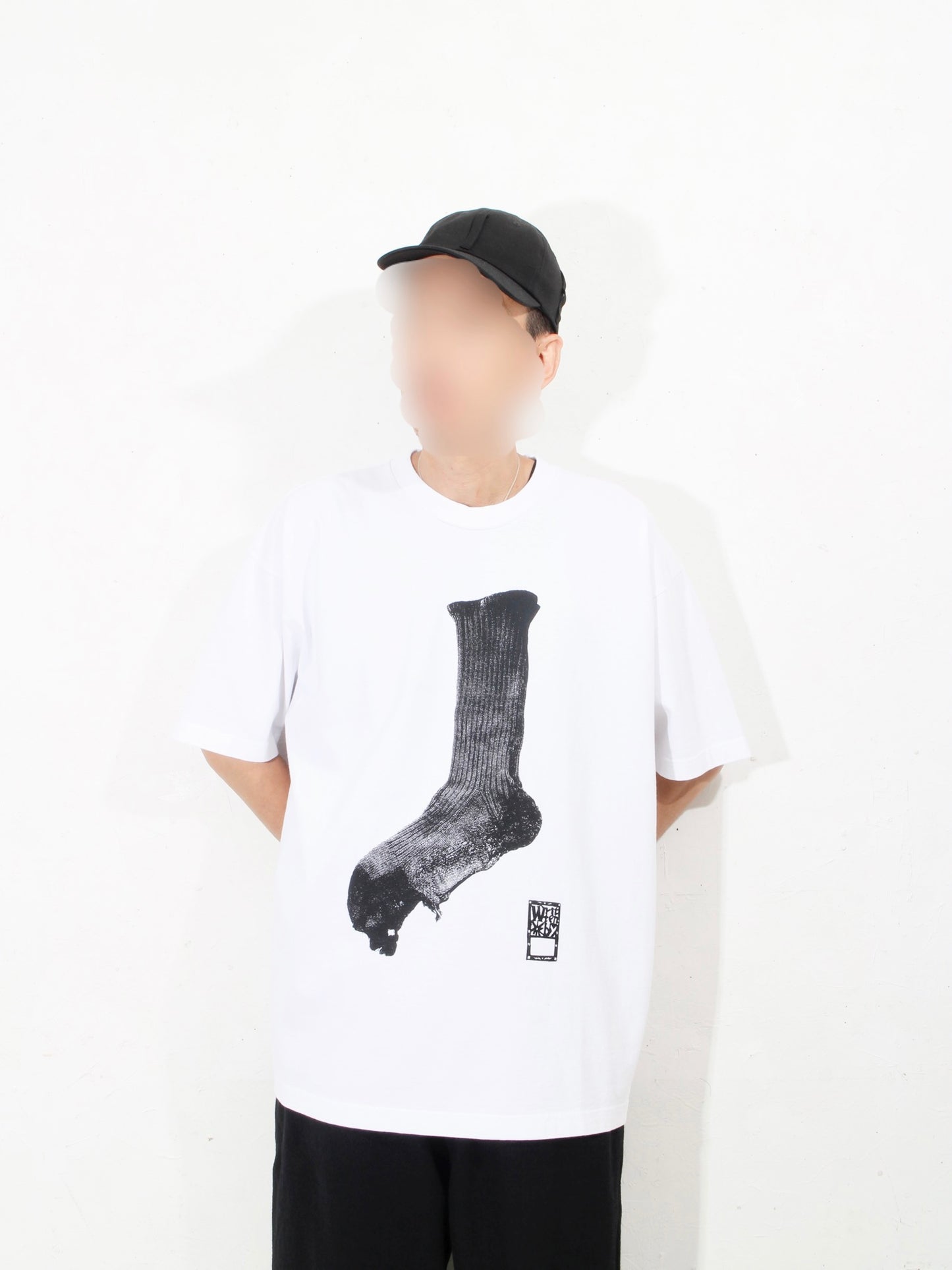 market print T-shirt / sox / wh