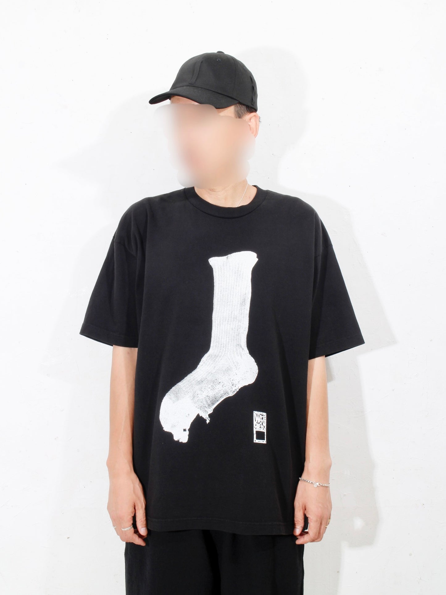 market print T-shirt / sox /bk