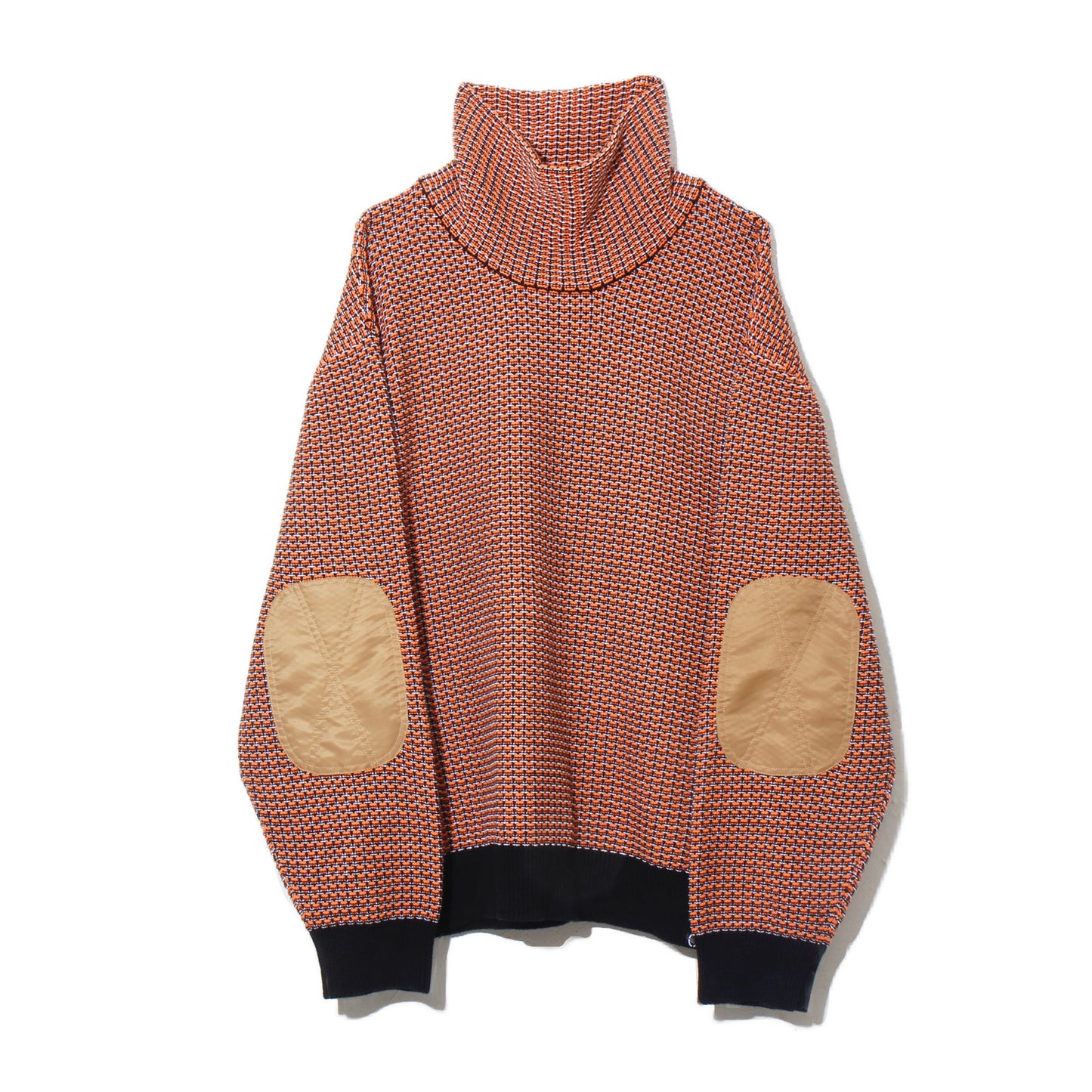 MIX KNIT SWEATER / orange