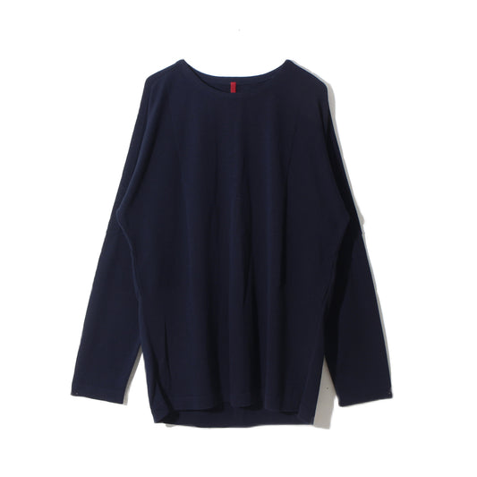 12G cotton skin knit pullover / navy