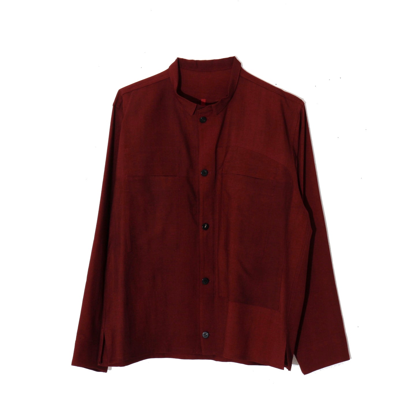 Uneven Dyed Short Shirt Jacket / D.red