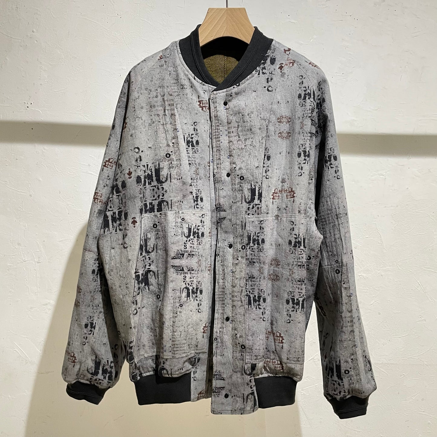 Reversible Linen Wool Blouson / yellow