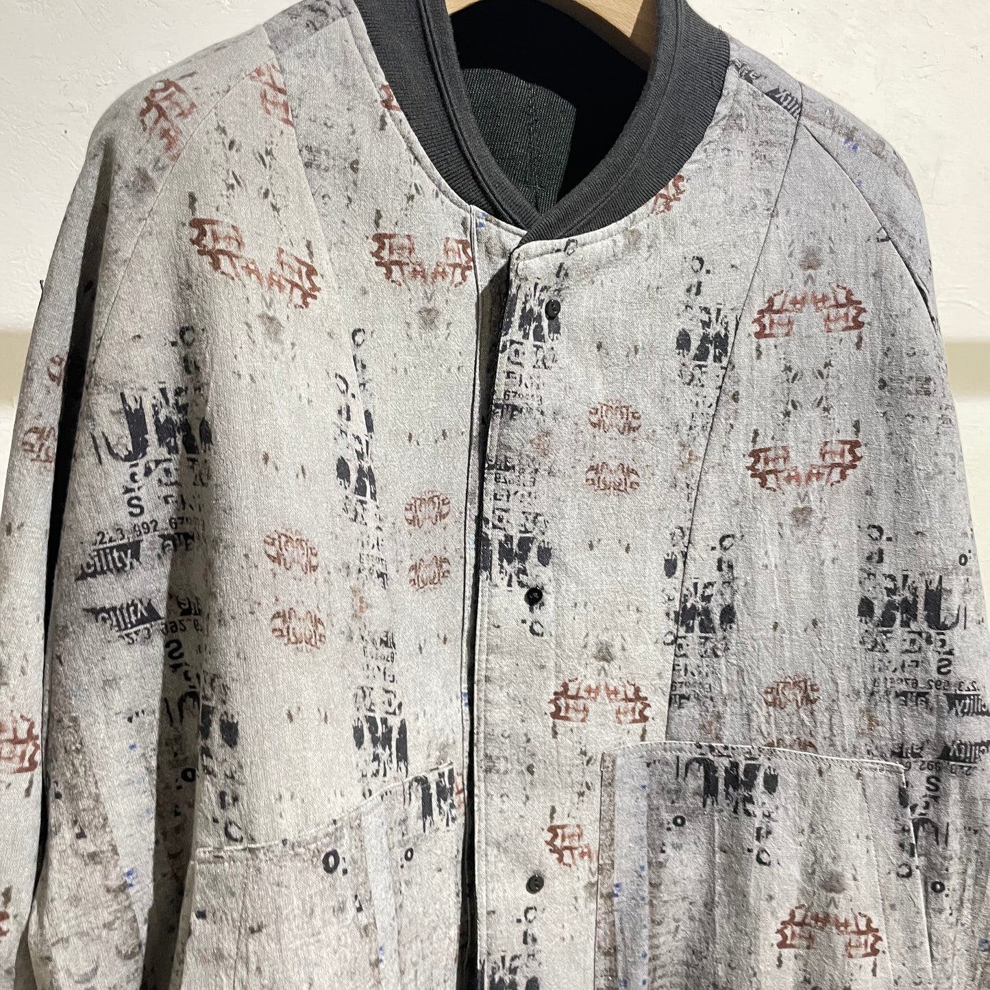 Reversible Linen Wool Blouson / khaki black