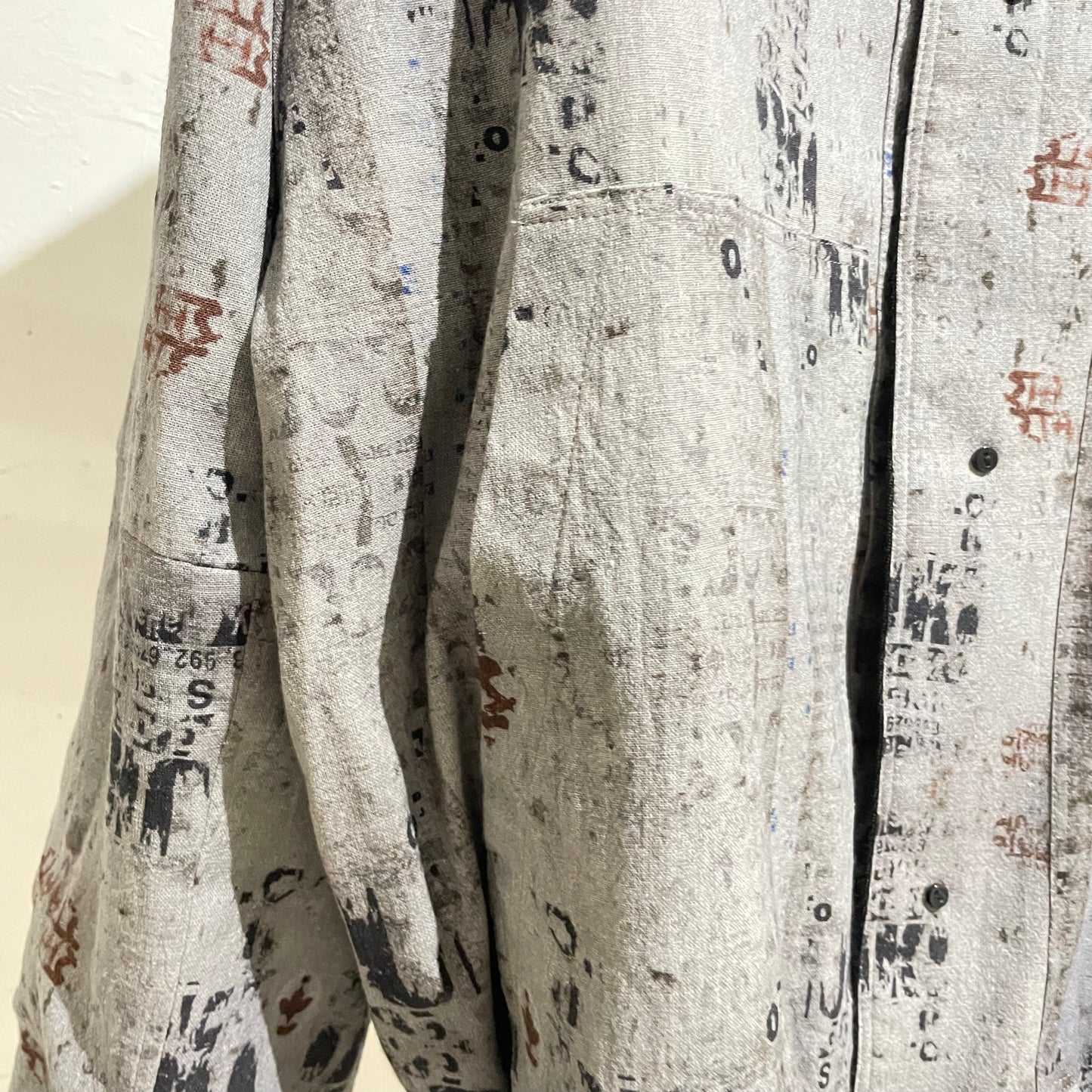 Reversible Linen Wool Blouson / khaki black