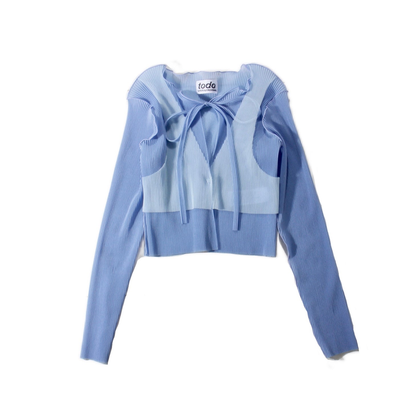 to do kotohayokozawa /Sheer Layered Cardigan / blue