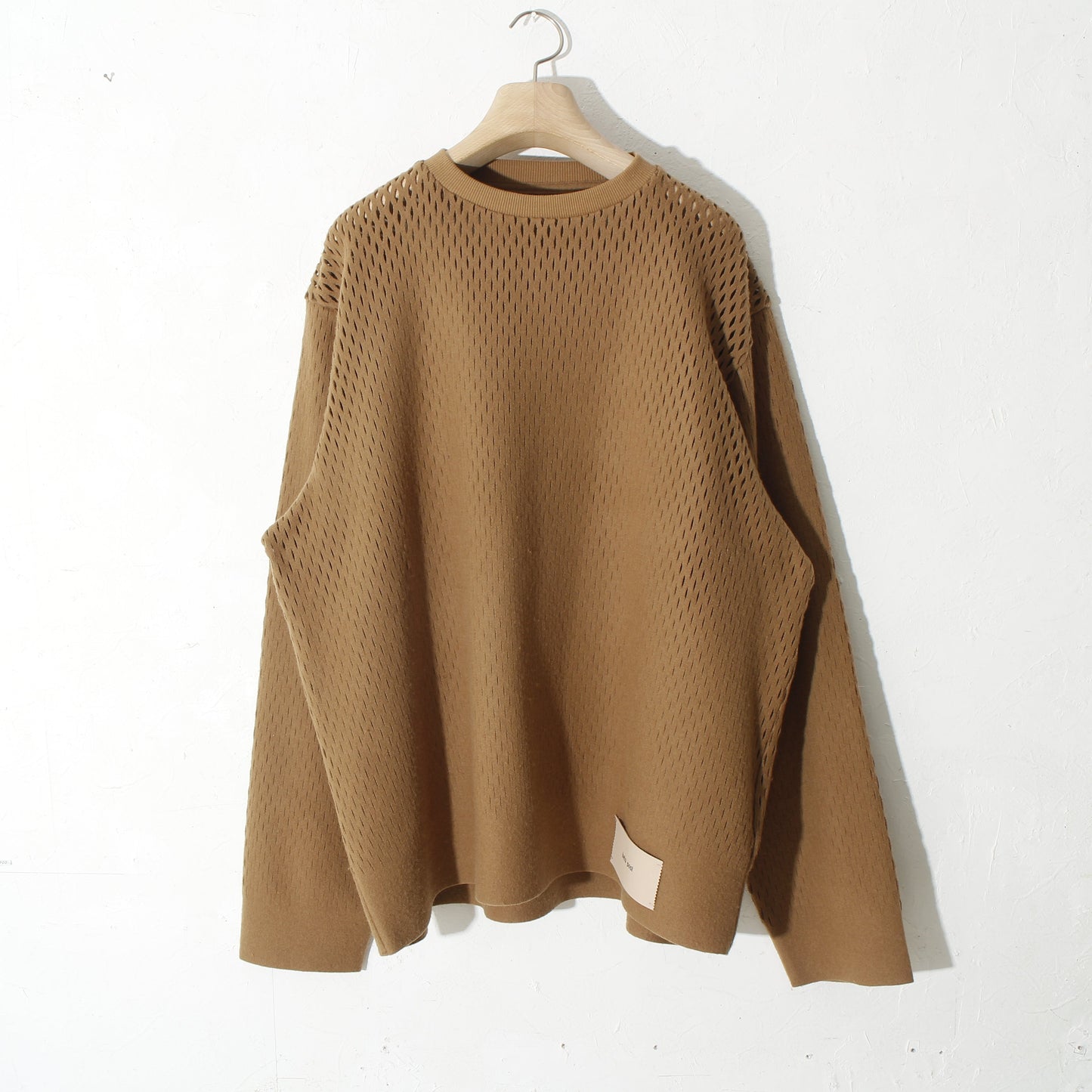 slited melton sweater / camel