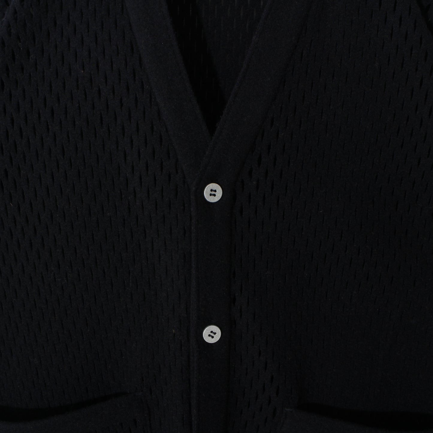 slited melton cardigan / navy