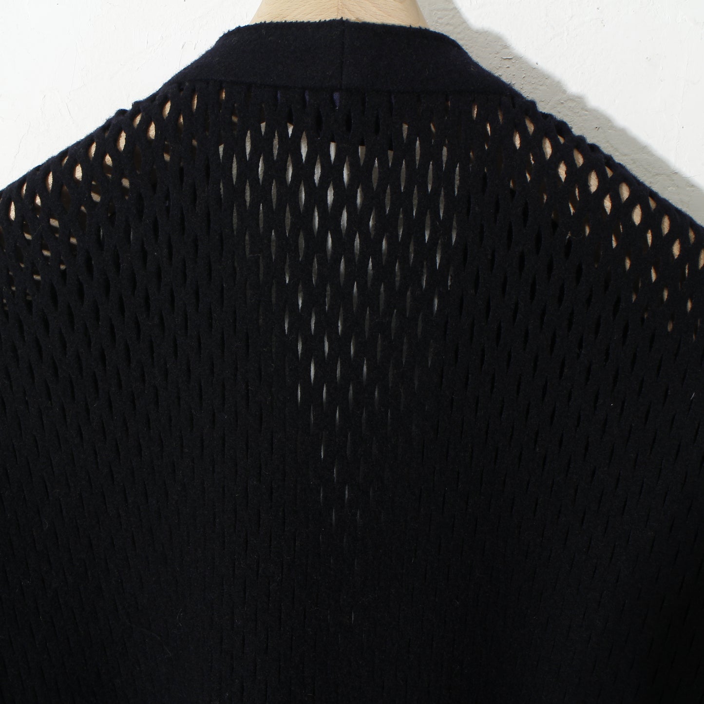 slited melton cardigan / navy