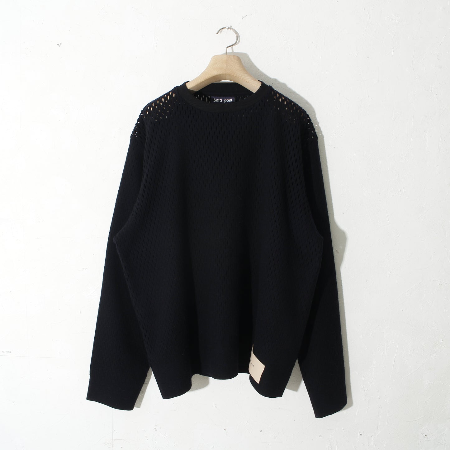 slited melton sweater / navy