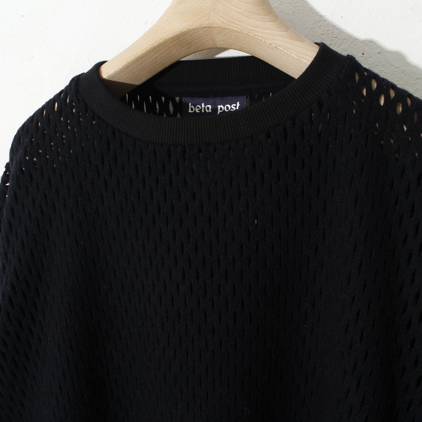 slited melton sweater / navy