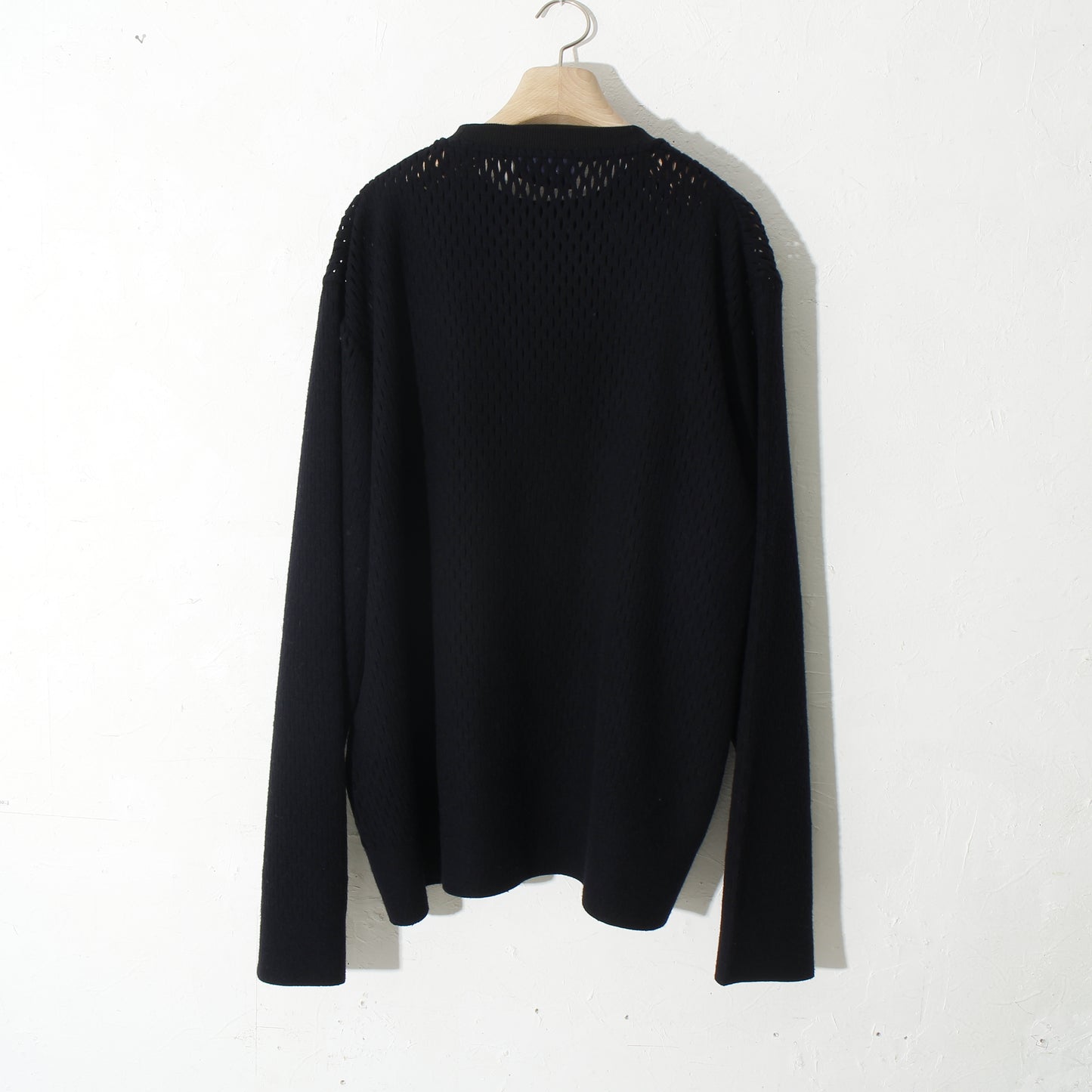 slited melton cardigan / navy