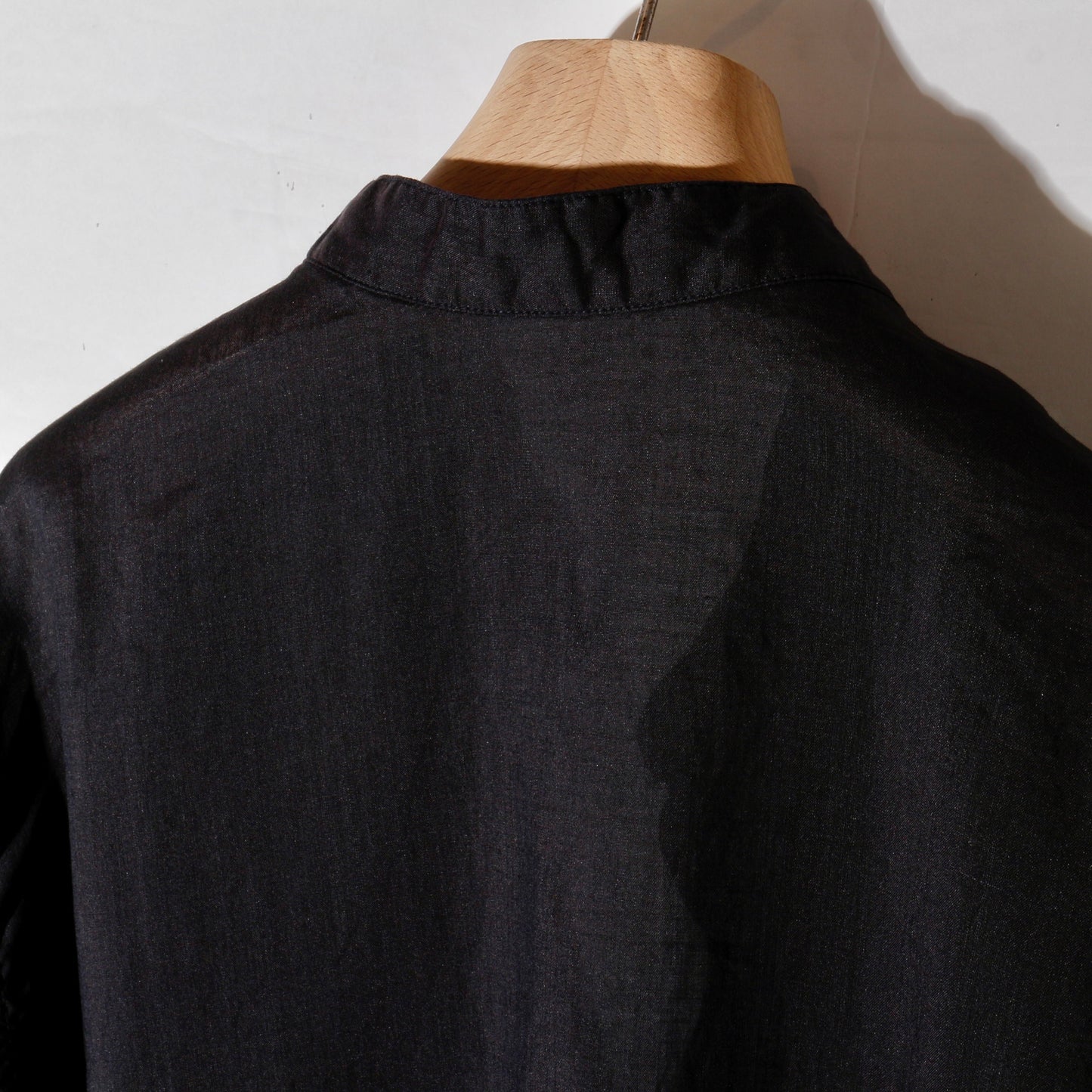 ラミーシルクシャツ / 墨黒