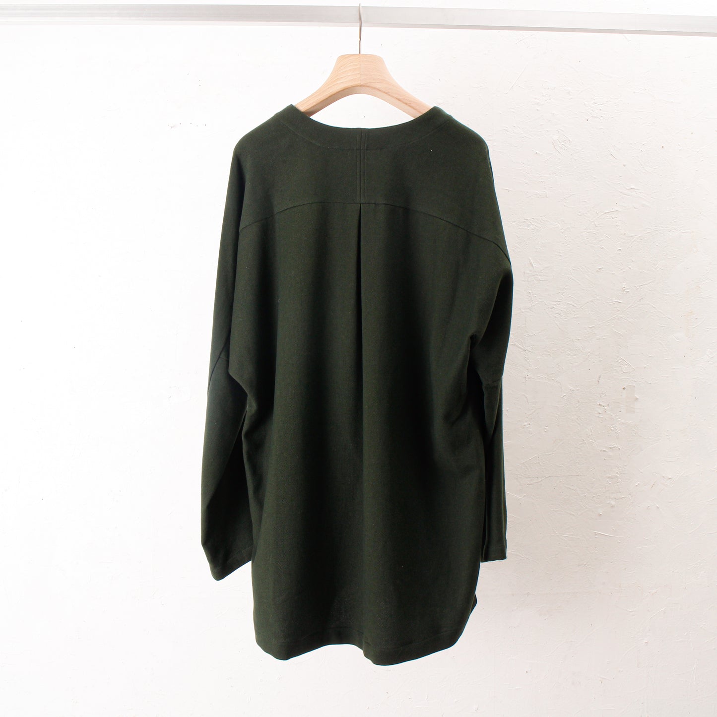 6ply KhadiCotton Long Pullover / khaki-green