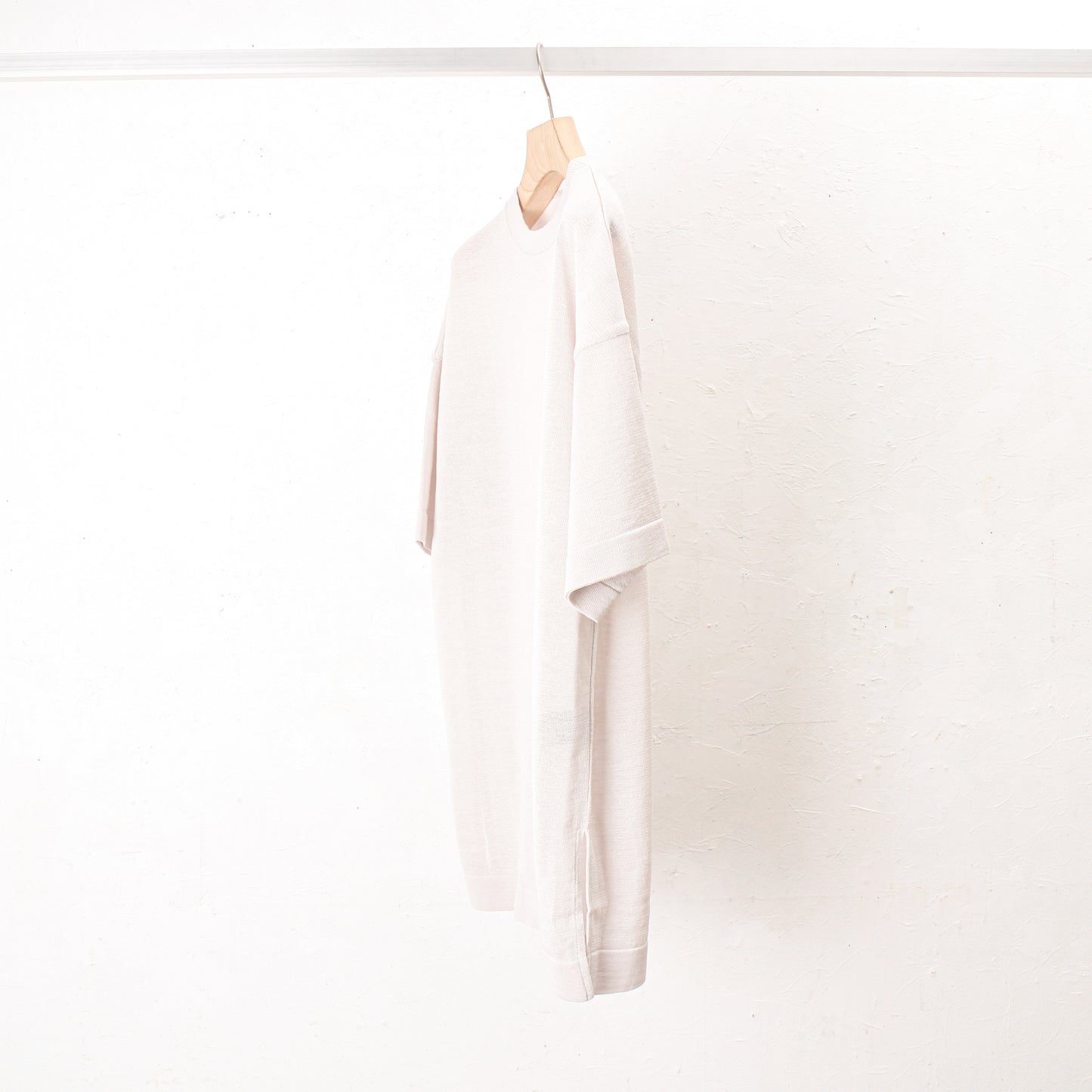 Light Gima Cotton Halfsleeve Pullover / wh