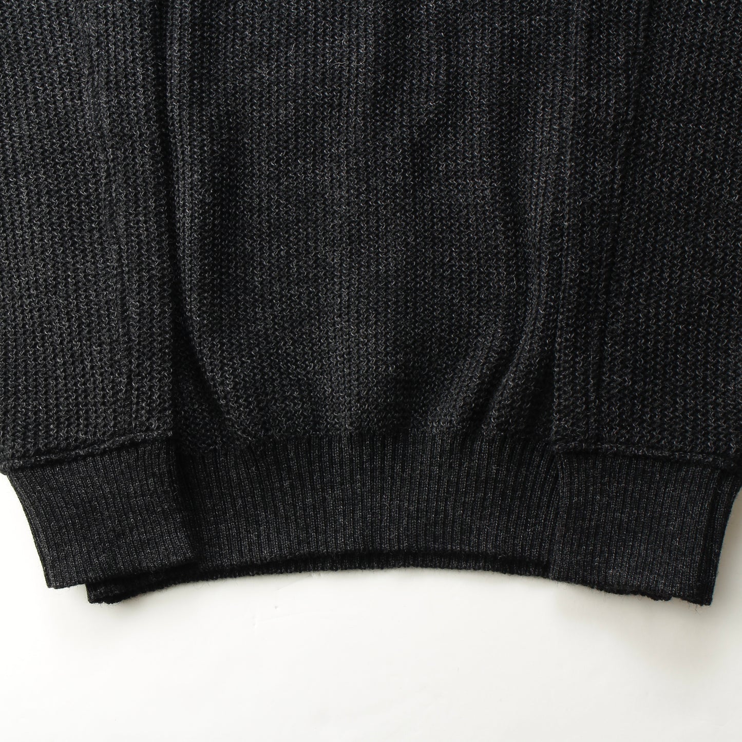 Plating WoolCotton Wide Sweater / black