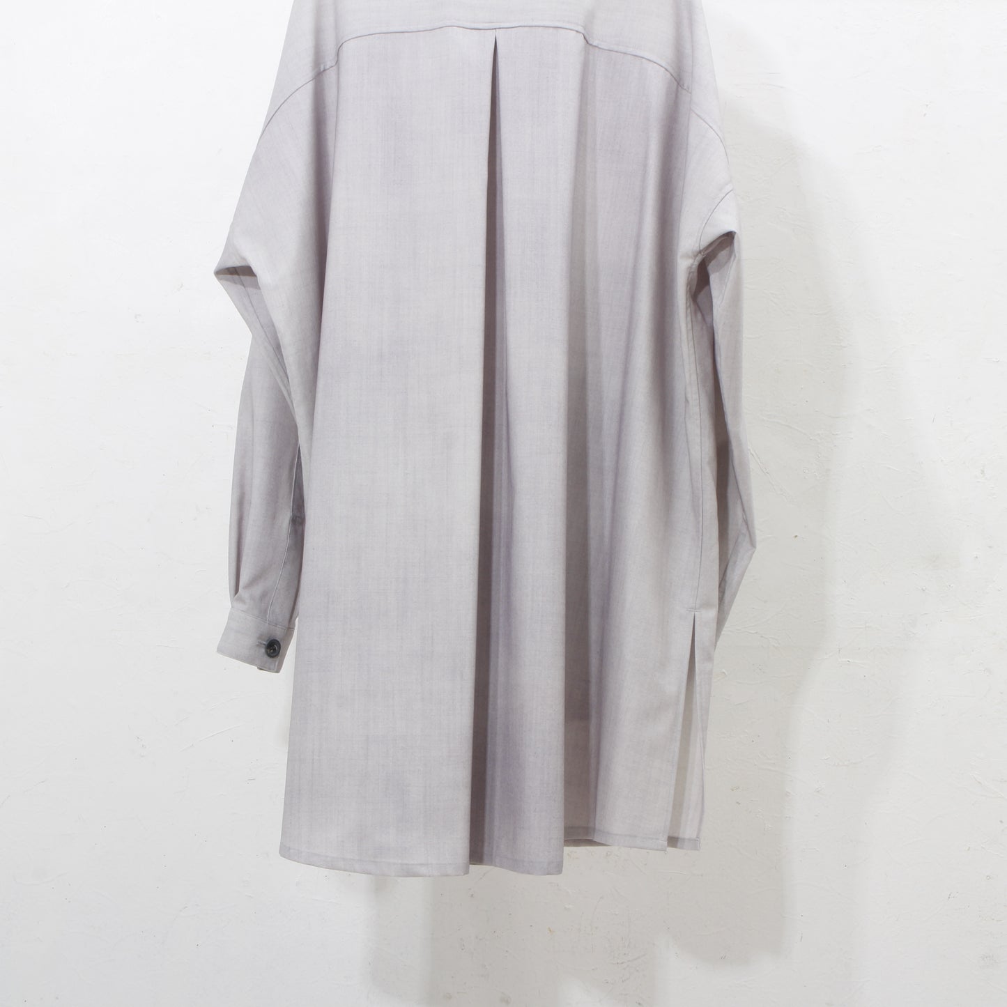 Uneven Dyed Pasted Cloth Shirt Coat / gray-white