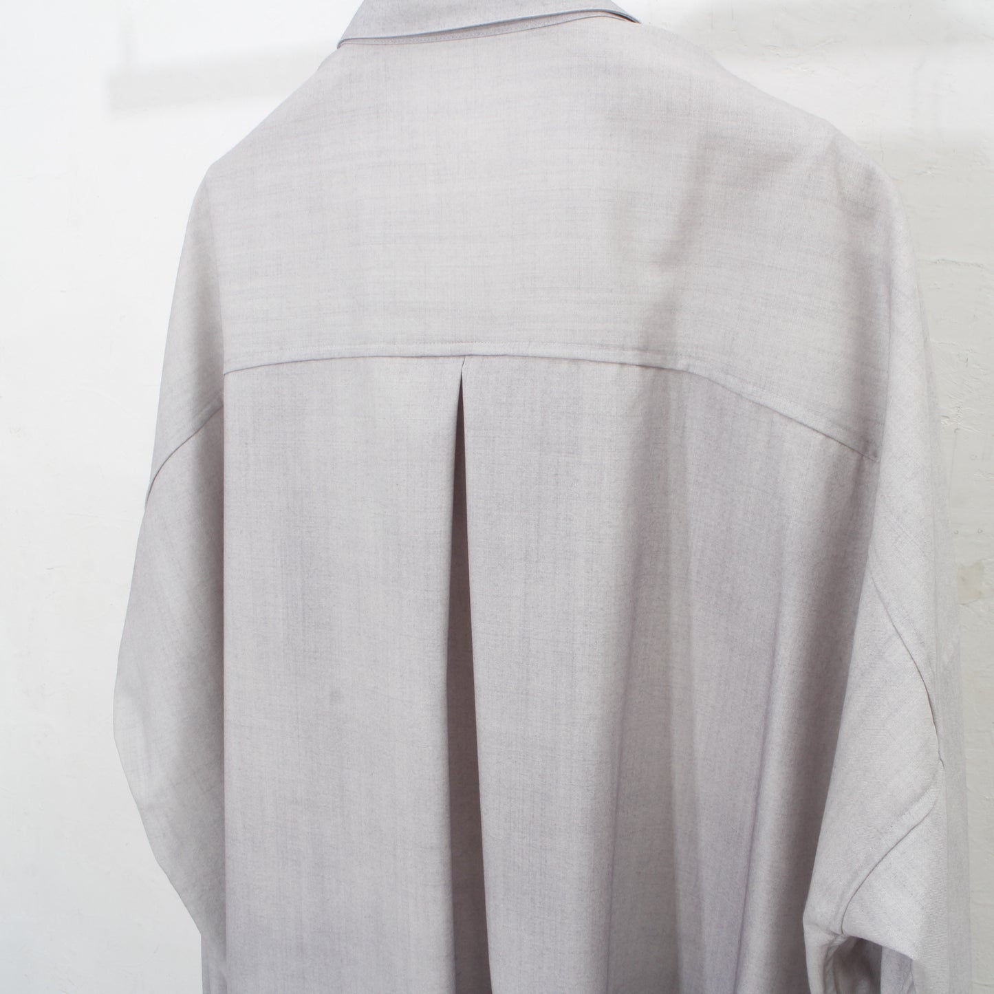 Uneven Dyed Pasted Cloth Shirt Coat / gray-white