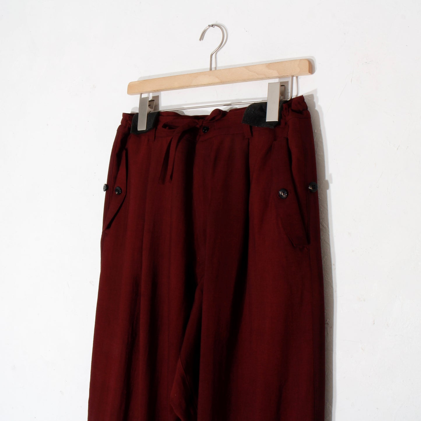 Uneven Dyed 1tuck Wide Pants / D.red
