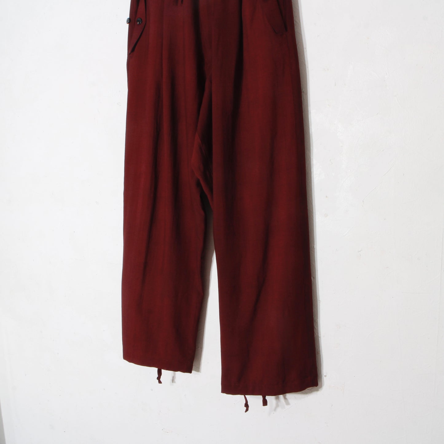 Uneven Dyed 1tuck Wide Pants / D.red