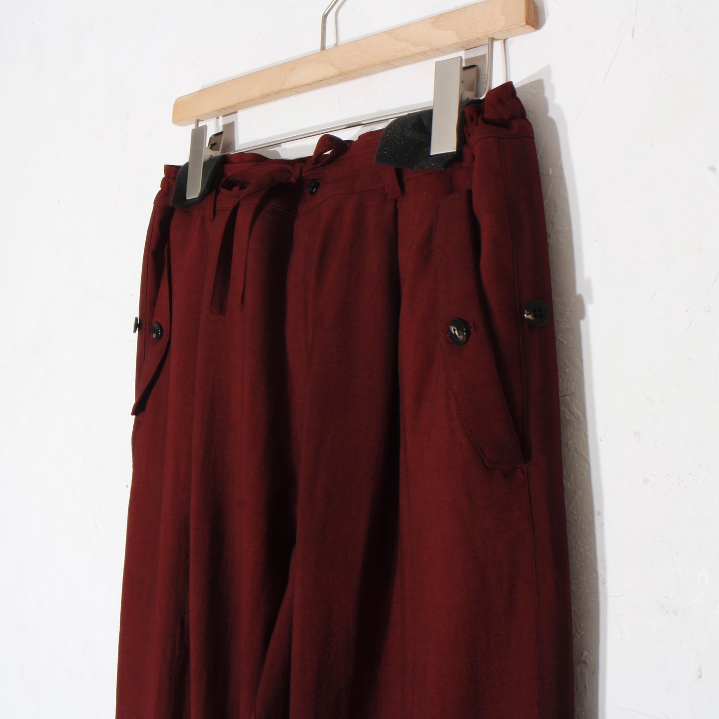 Uneven Dyed 1tuck Wide Pants / D.red