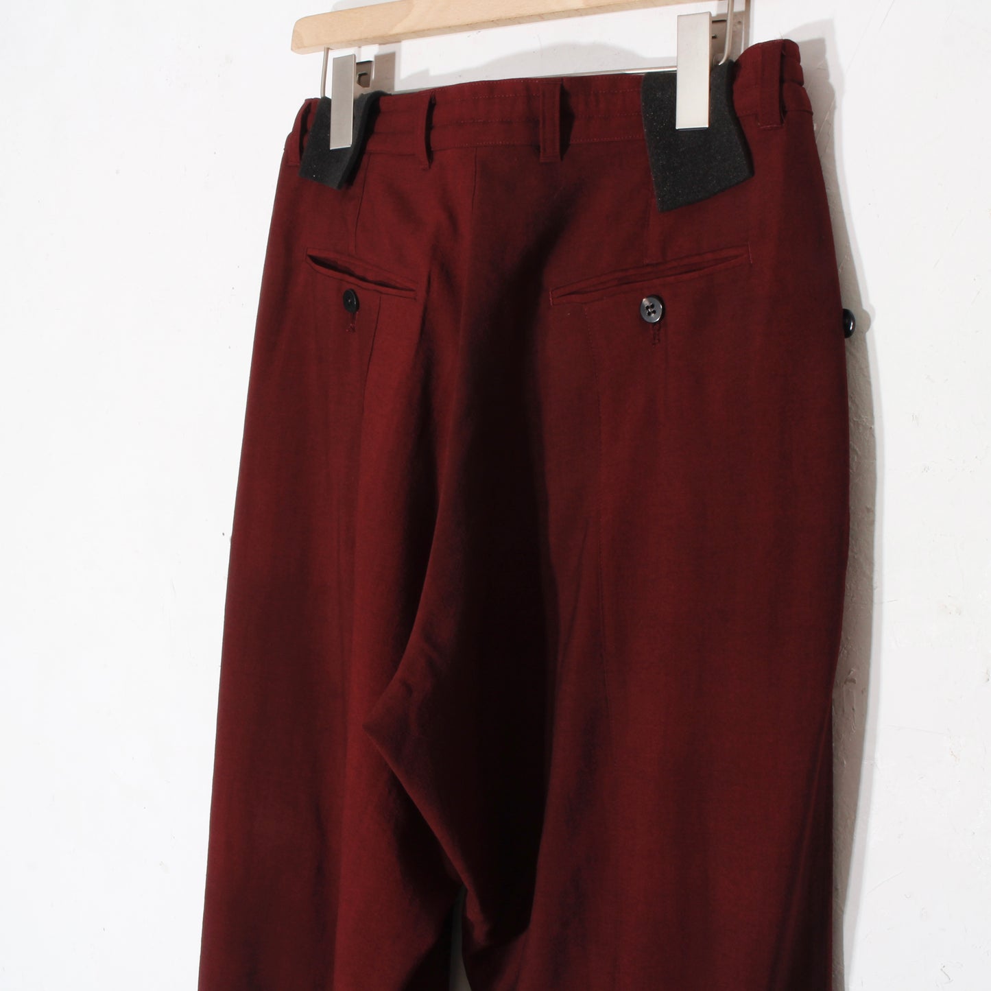 Uneven Dyed 1tuck Wide Pants / D.red