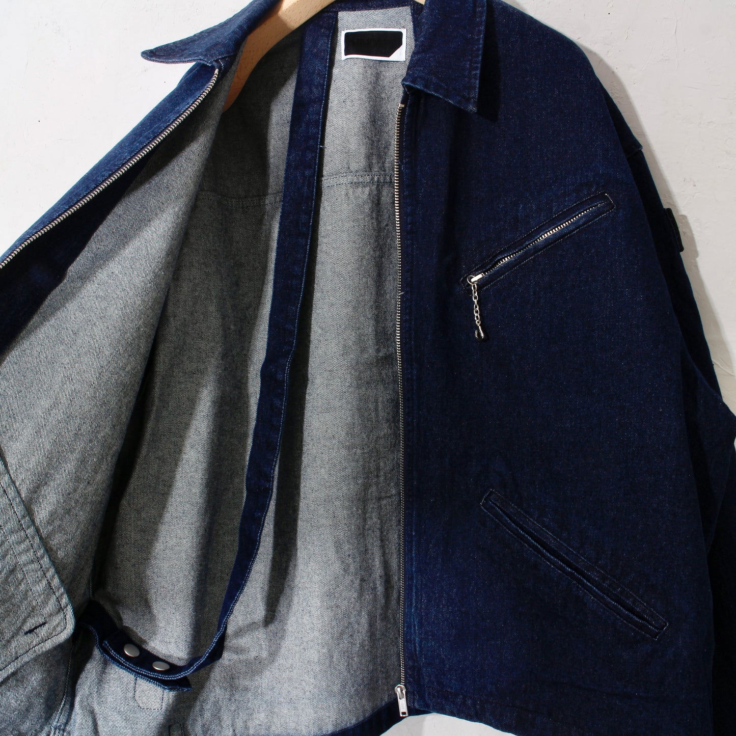 ZIP DENIM WORK JACKET / navy