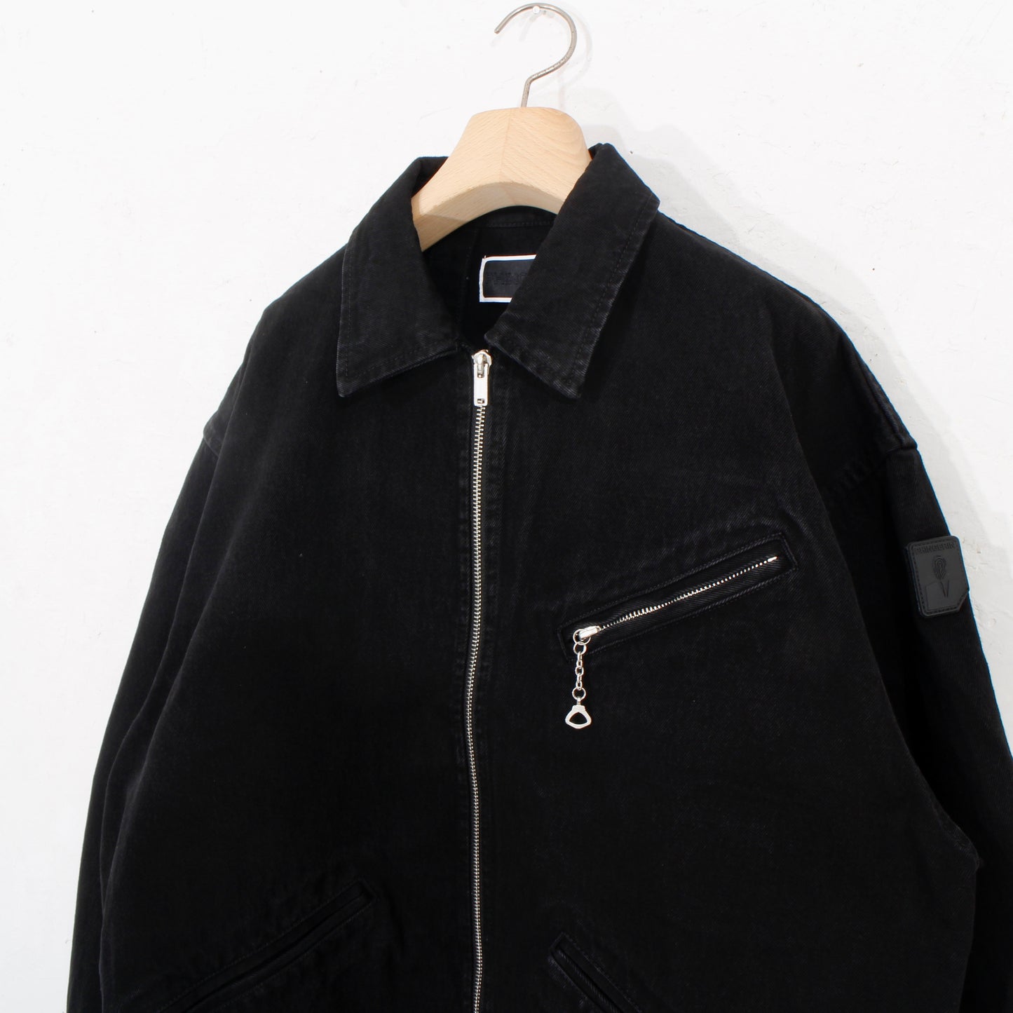 ZIP DENIM WORK JACKET / black