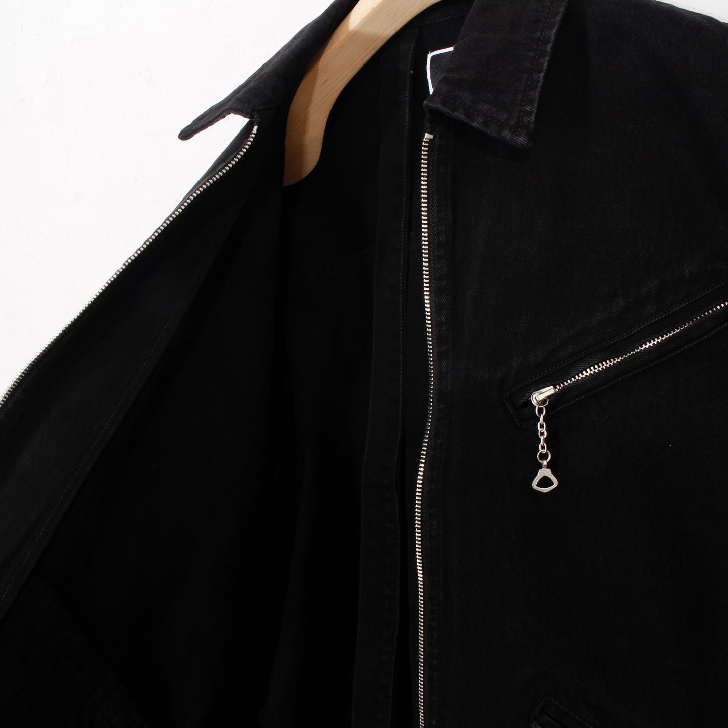 ZIP DENIM WORK JACKET / black