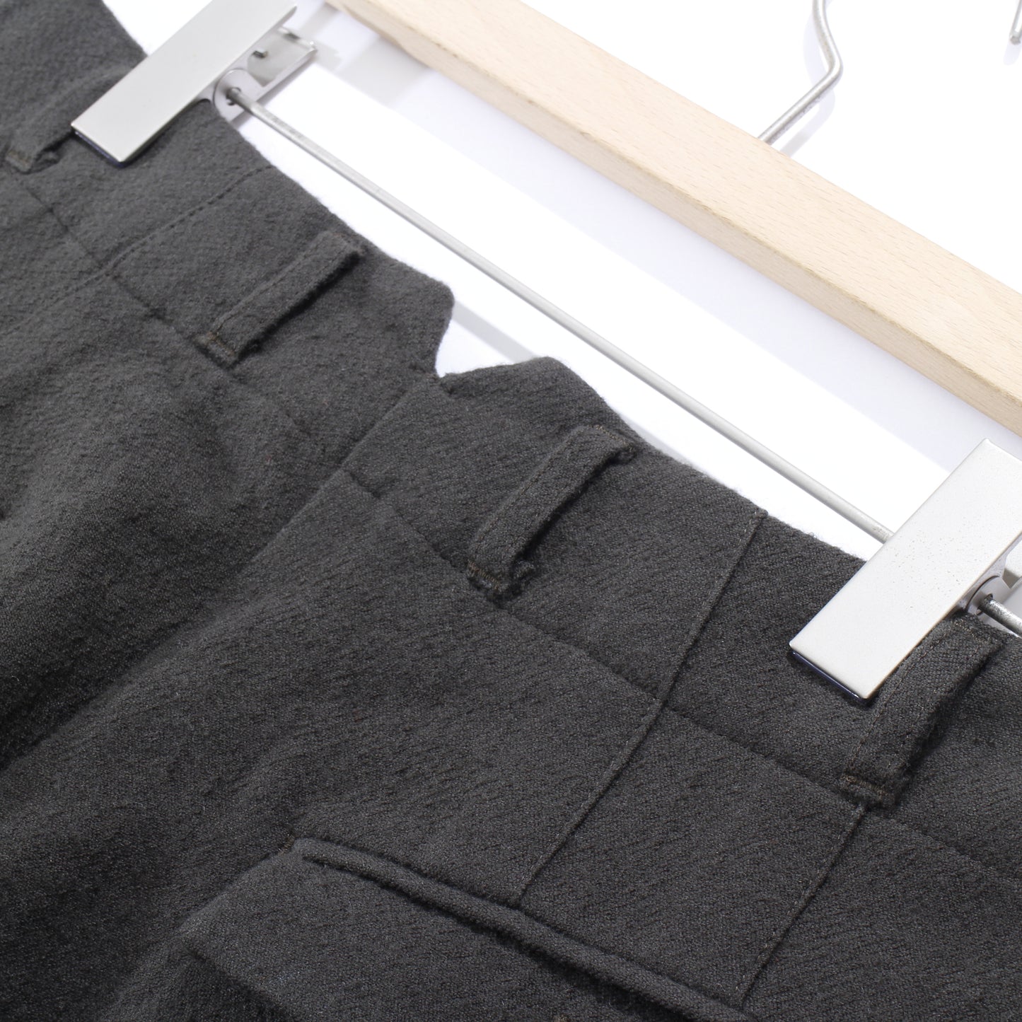 cotton linen wool 3tuck pants / khaki