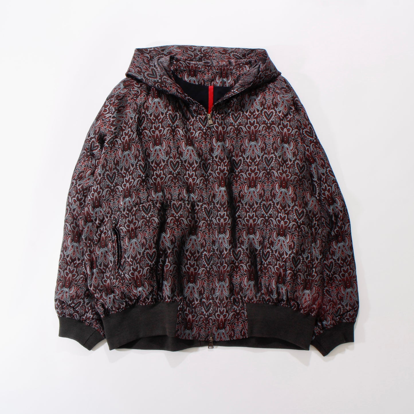 Persian Hand-Jaquard Hoodie Blouson /saxblue