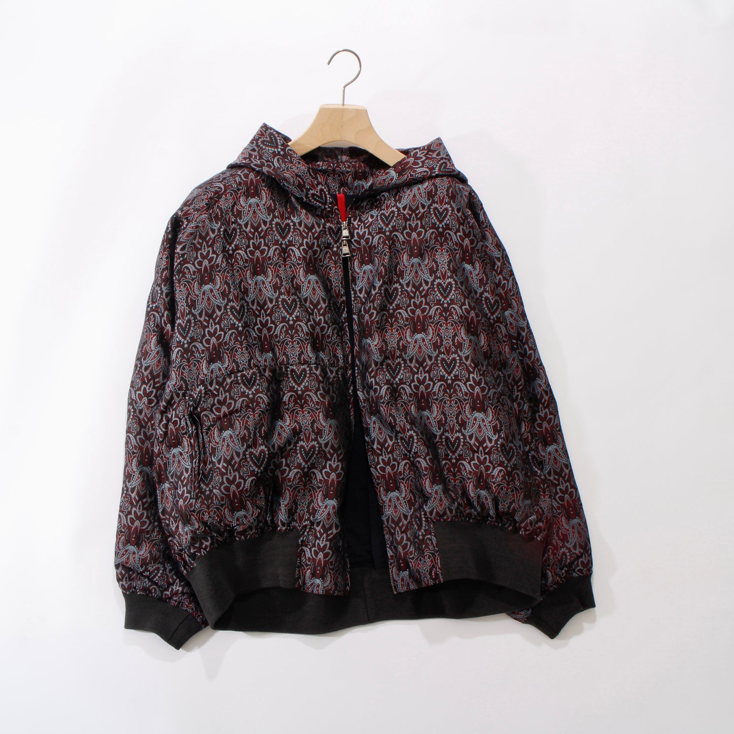 Persian Hand-Jaquard Hoodie Blouson /saxblue