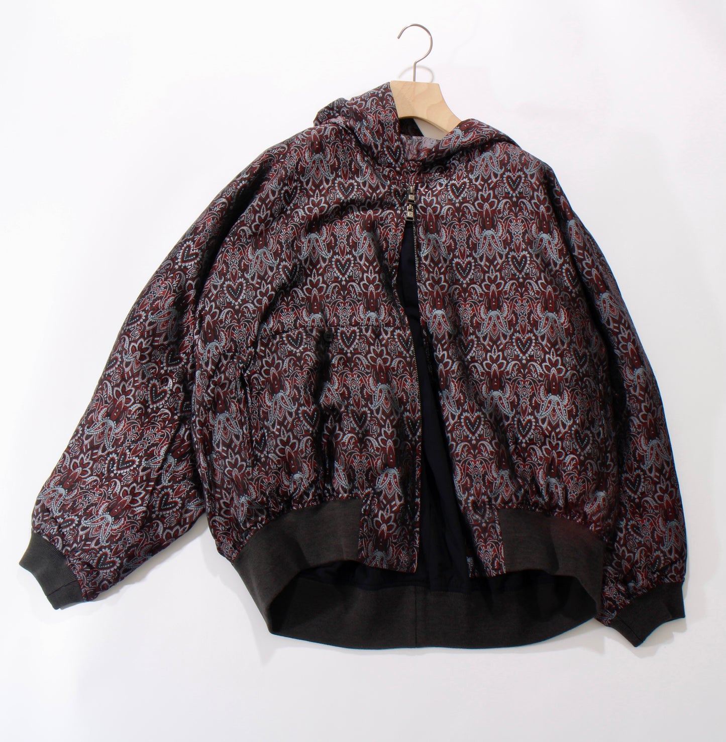 Persian Hand-Jaquard Hoodie Blouson /saxblue