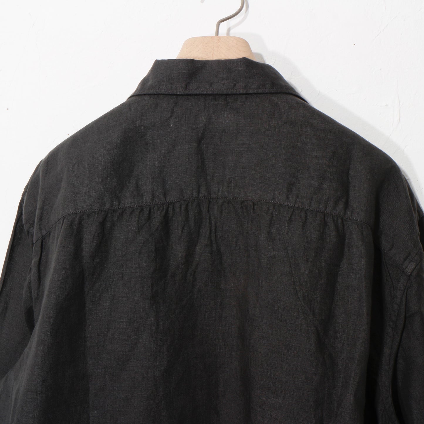 大麻開襟シャツ / 草木濃染め/ 柿渋×墨