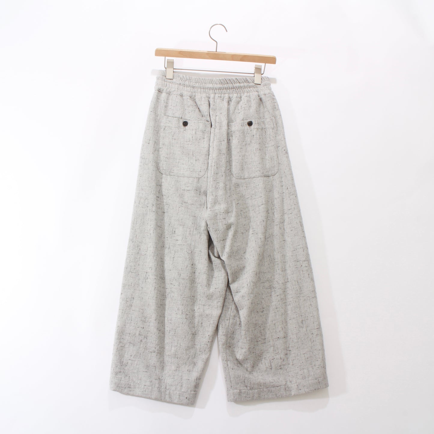 Stone Nep Straight Wide Slacks / white