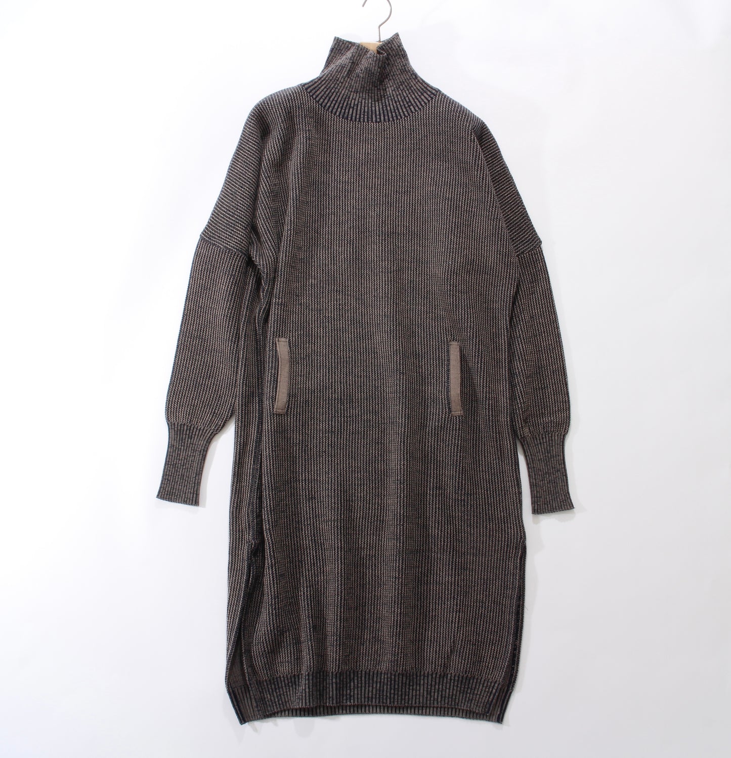 Plating Knit Cocoon Dress/beige